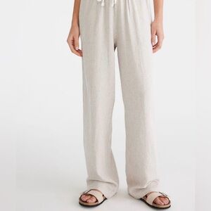 Aero Linen Blend Light Brown & White  Striped  Pull-On Pants XL  Style # 2227